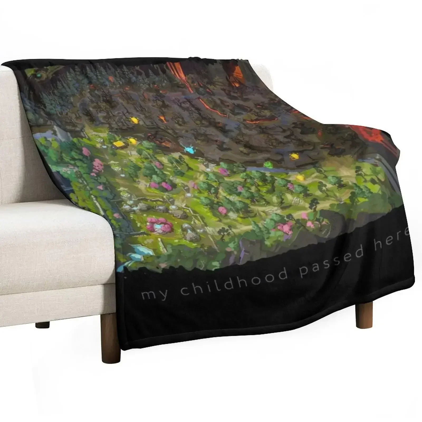 Map DOTA 2 merch mid, top, bottom line Throw Blanket Plaid Multi-Purpose Luxury Blankets