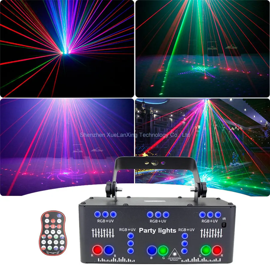 

H3 21 EYE DJ Disco Beam Patterns Stage Laser Light Projector RGB UV LED Strobe Party Holiday Dance Wedding Decoration Lamp