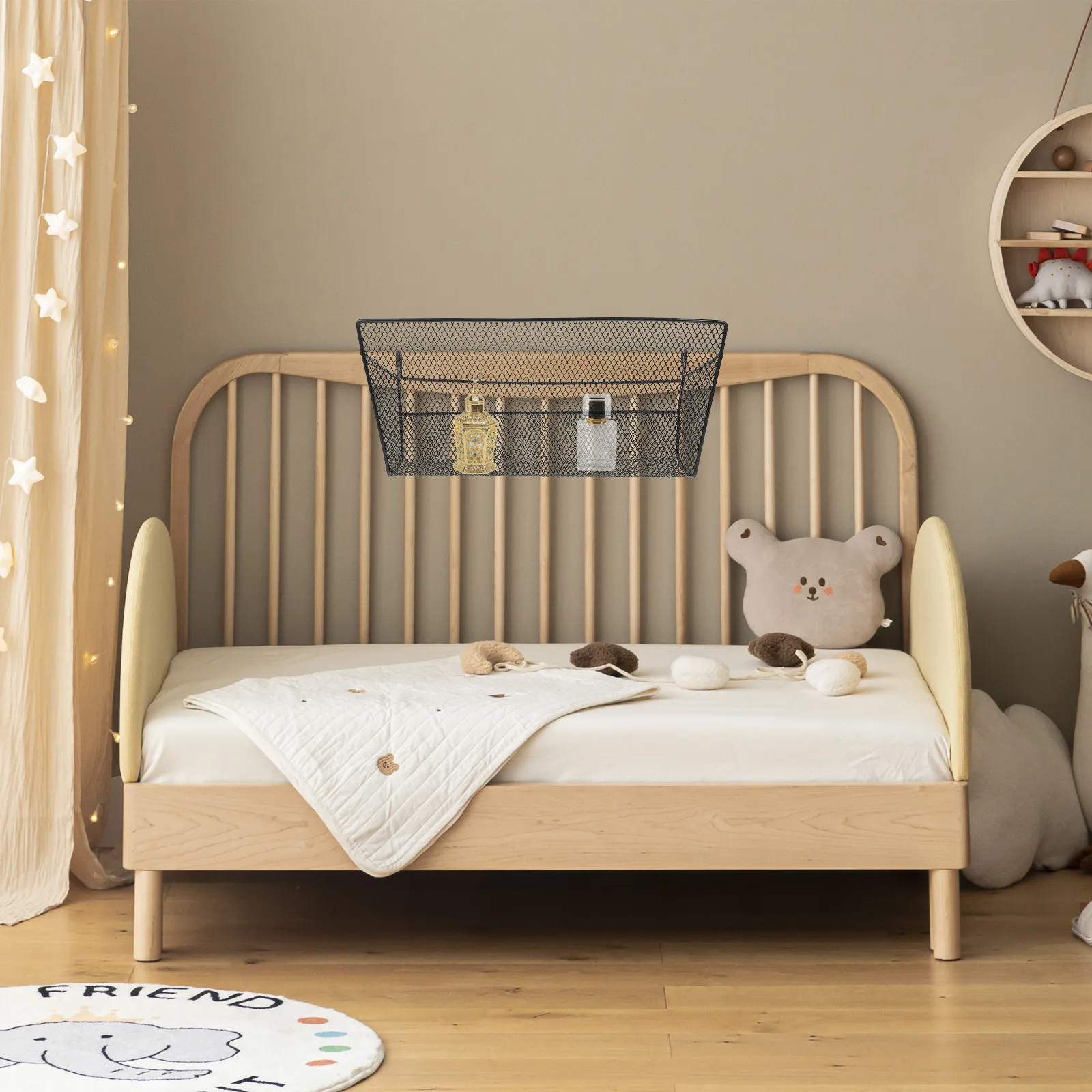 

Комплект из 2 прочных подвесных корзин для хранения из железной проволоки для телефона, наушников, книг, бутылок, для дома и общежития