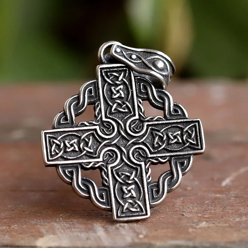2023 New Creative stainless steel Design Viking Celtic Knot Pendant Necklace cross Amulet Jewelry for Gift free shipping