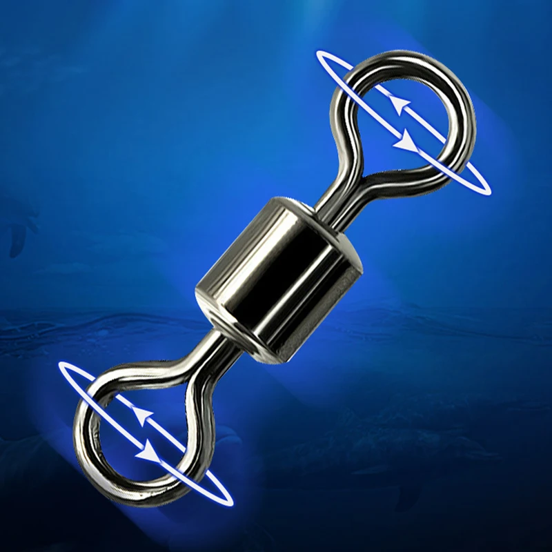 الفولاذ المقاوم للصدأ الخرز الصيد قطب 10 قطعة الصلبة موصل الكرة تحمل المفاجئة الصيد يدور المتداول #1