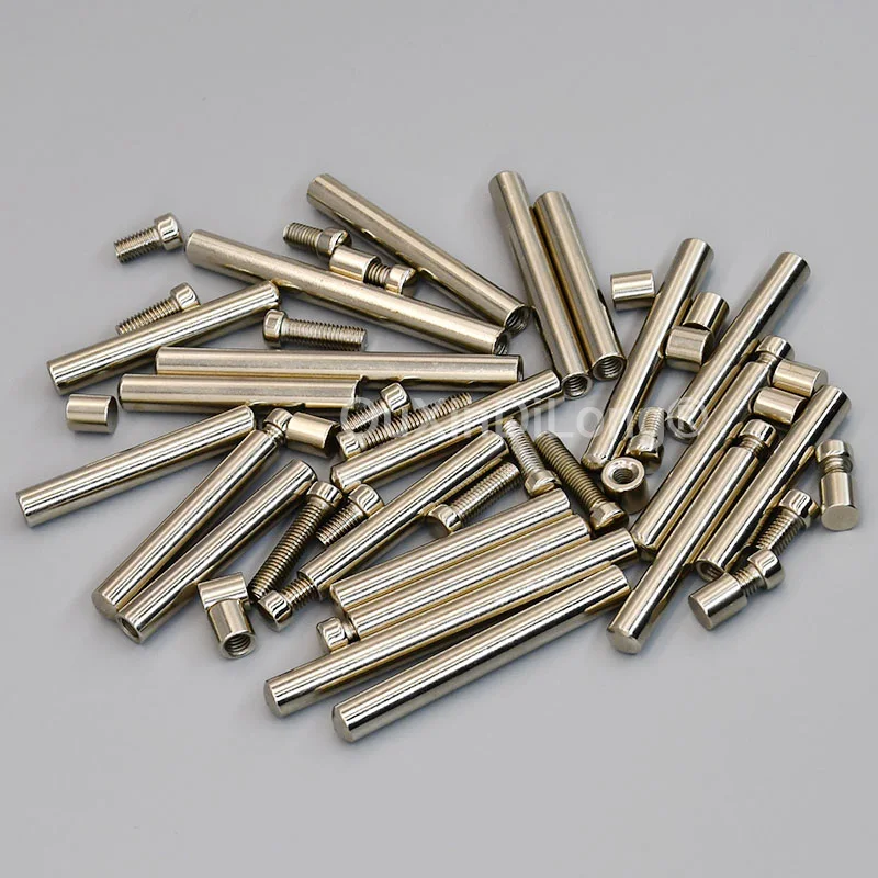 Wholesale 500PCS/LOT Polished Chrome Glass Standoff Pins Advertisement Nails Barrel Screws Clip Nail Photo Frame Signage Nails