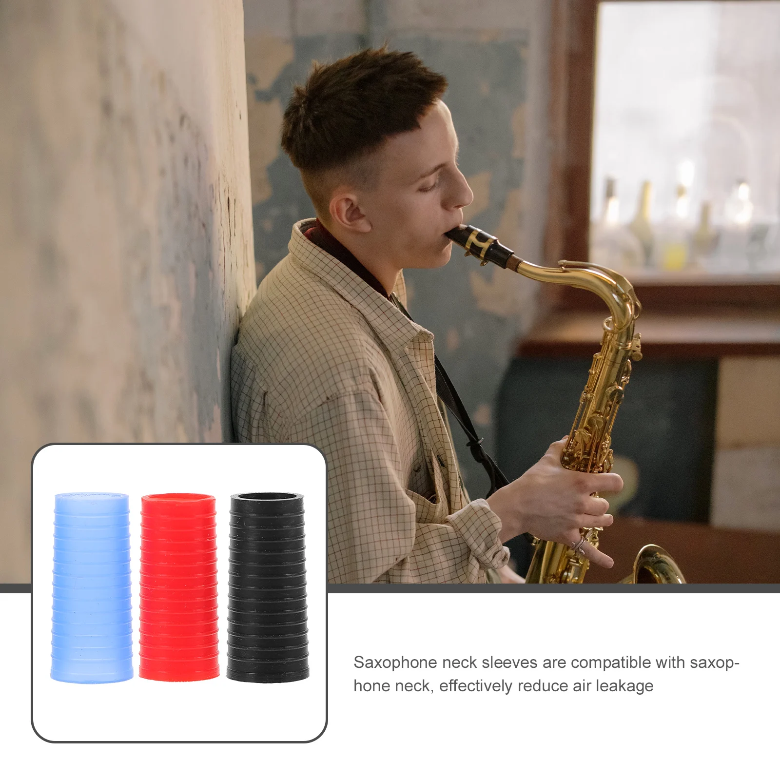 

3 Pcs Saxophone Cork Chips Neck Rings Alto Sleeve Accessories Covers Supplies Bent