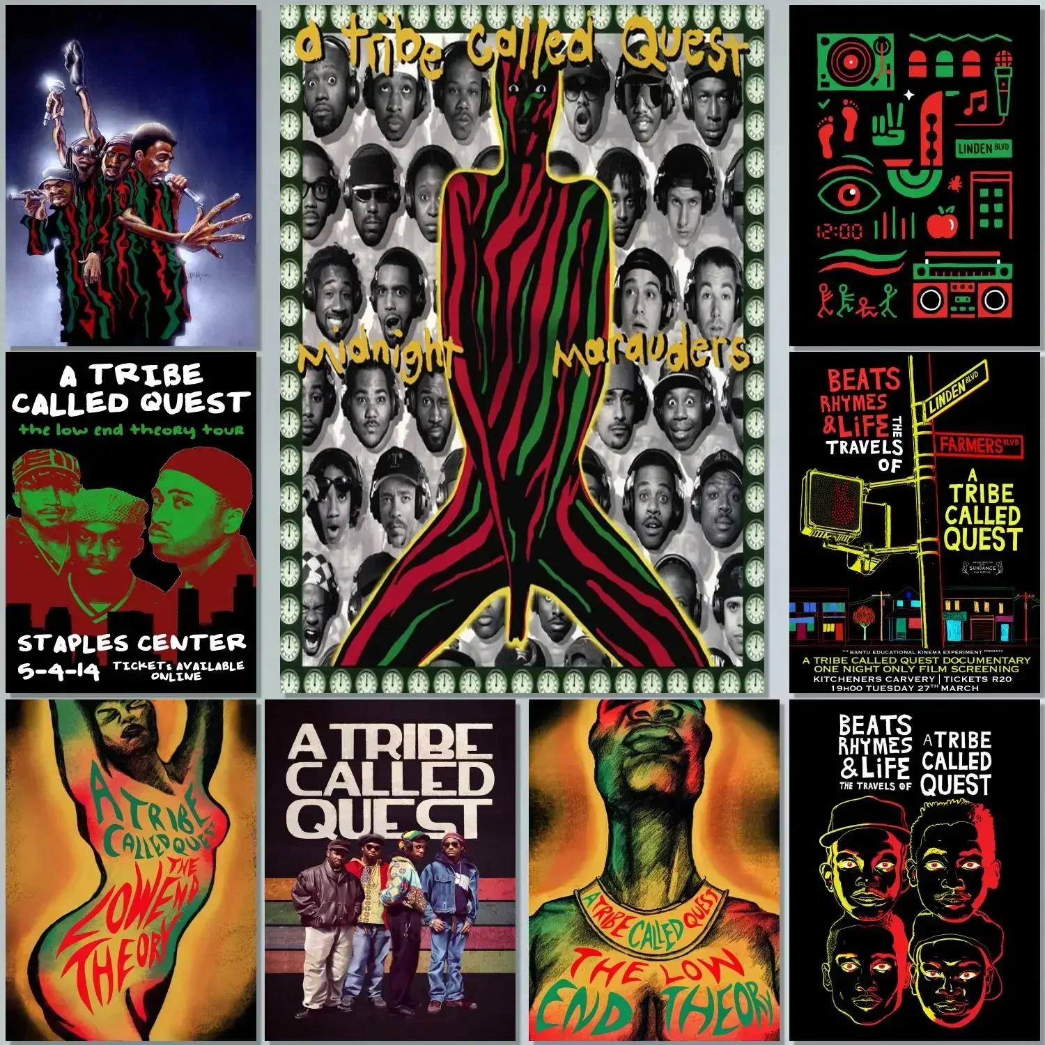 Singer a tribe called quest Band Painting 24x36 Wall Art Canvas Posters room Modern Family bedroom Decoration Art wall decor