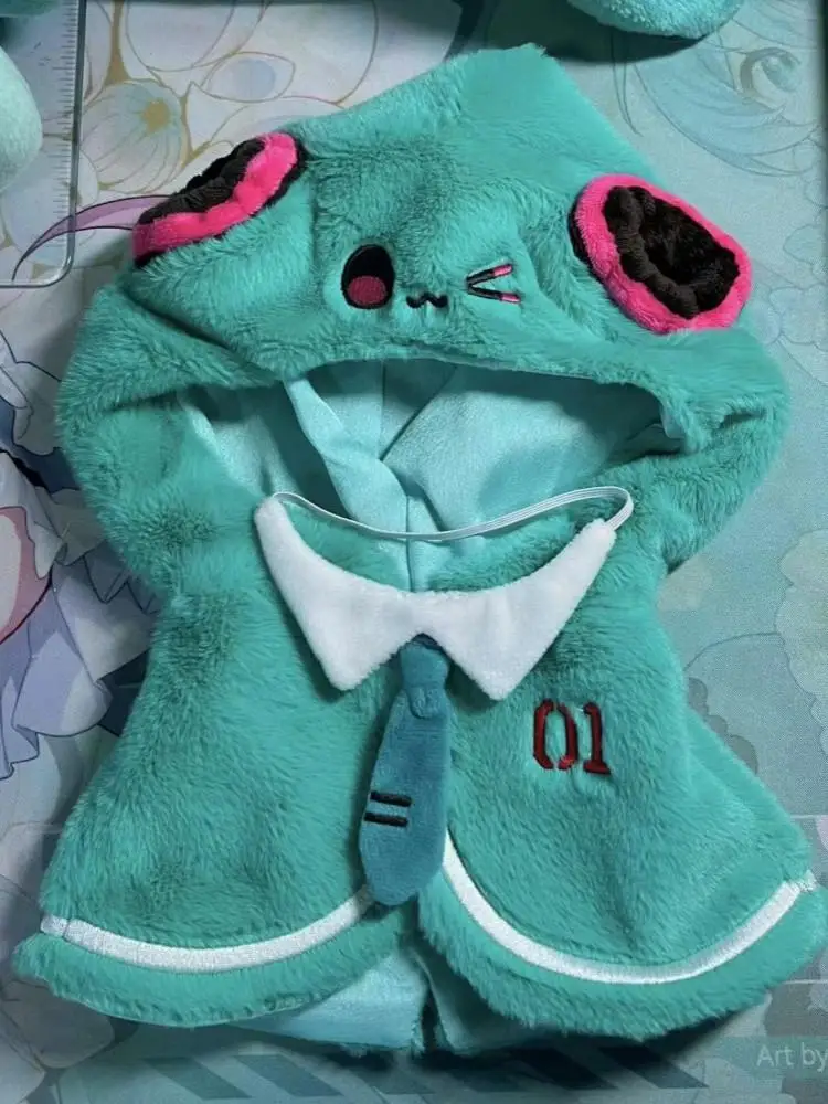 初音ミクのふふドール用衣装、ケープ付きspセット。15cm、20cm、40cmのぬいぐるみ用。ボーカロイドのコレクションアイテム、着せ替え用アクセサリー、ギフト。