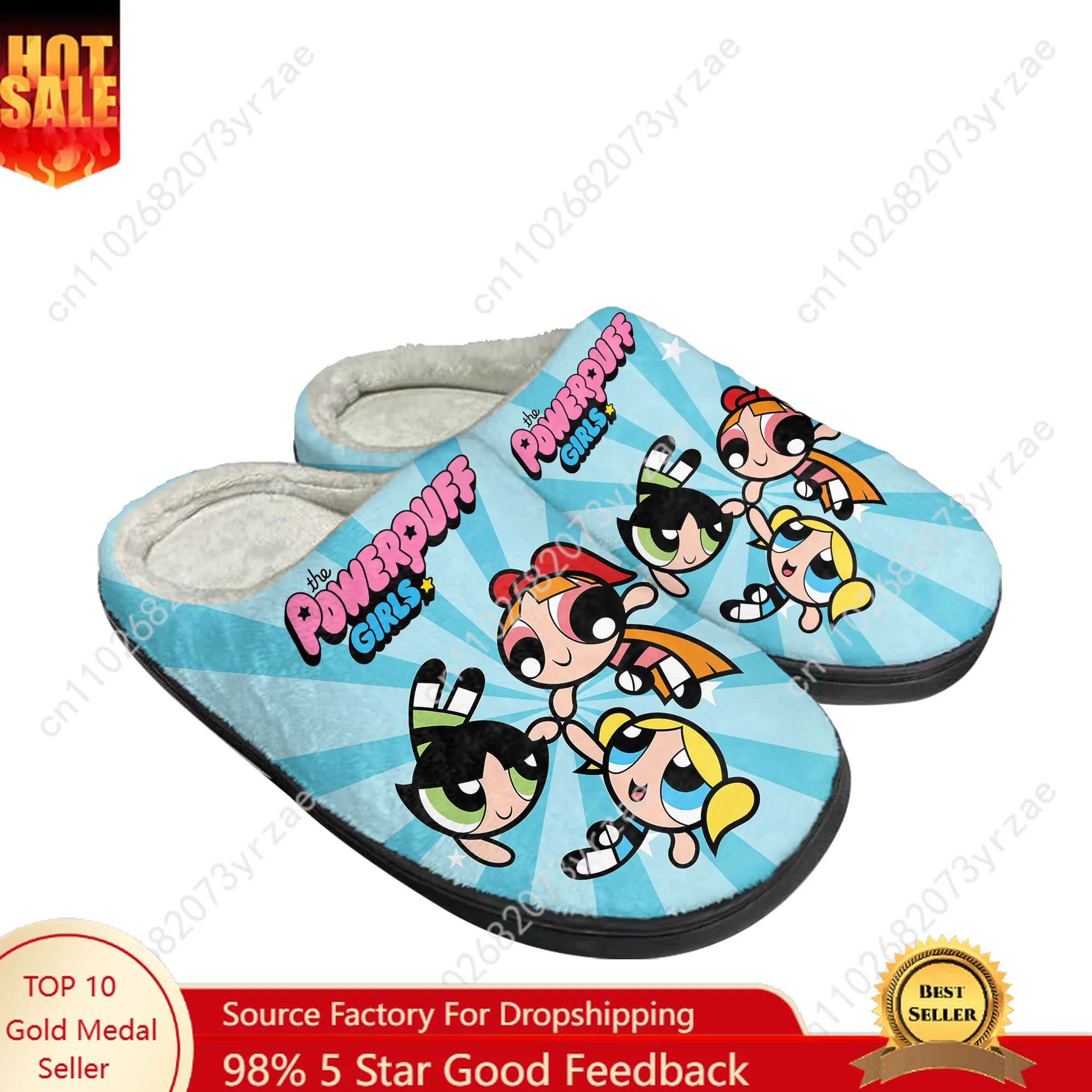 

The Powerpuff Girls Cotton Shoe Family Slippers Mens Womens Teenagers High Quality Plush Indoor Casual Warm Shoes Custom Slipper