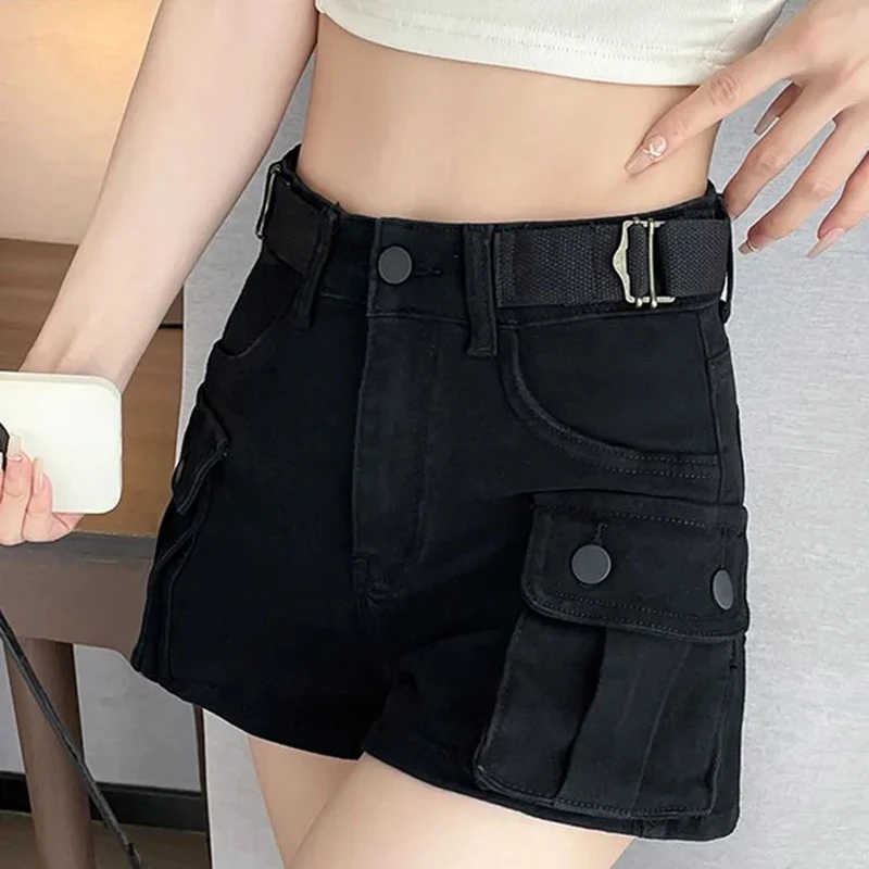

2025 New Summer Girls Chic Fashion Short Jeans Lady Slim Fit Jeans Cargo Pants Female High Waisted Casual Denim Shorts
