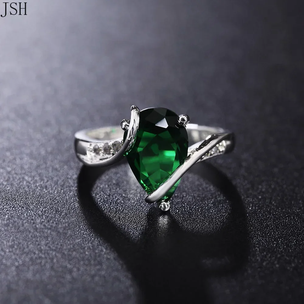 

Wholesale 925 Sterling Silver Ring Engagement Lovely Zircon CRYSTAL Wedding Party WOMEN Lady Rings Color Jewelry Hot Nice