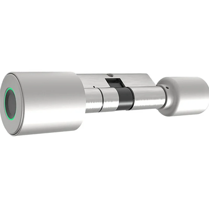 Fingerprint Lock Cylinder Remote Bluetooth Door Lock Anti-Theft Door Wooden Door Spherical Lock Durable Silver