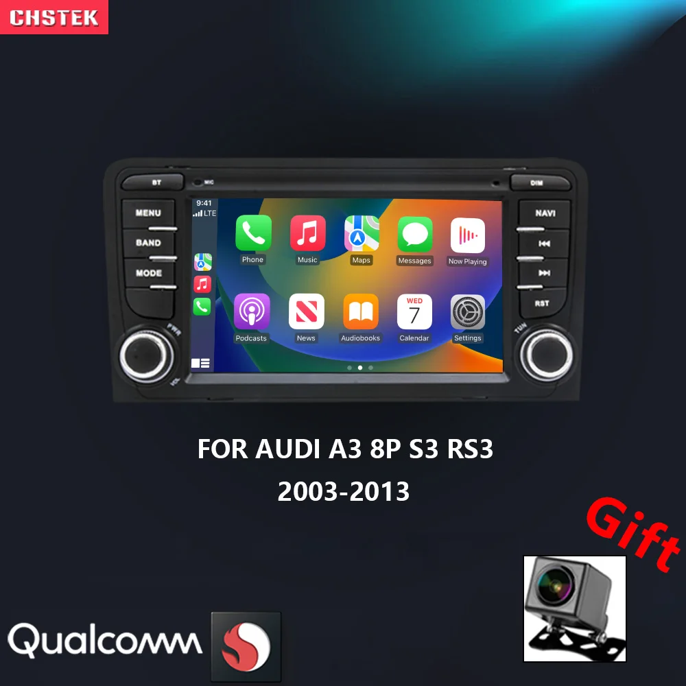 CHSTEK Car Radio Android 13 Carplay For Audi A3 8P S3 RS3 2003-2013 Sportback Multimedia Navigation Bluetooth WIFI 4G Automotiva