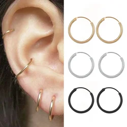 1 Pair Surgical Steel Earrings Women Girls Simple Round Hoop Earrings Punk Helix Dangle Earring серьги Jewelry Gifts