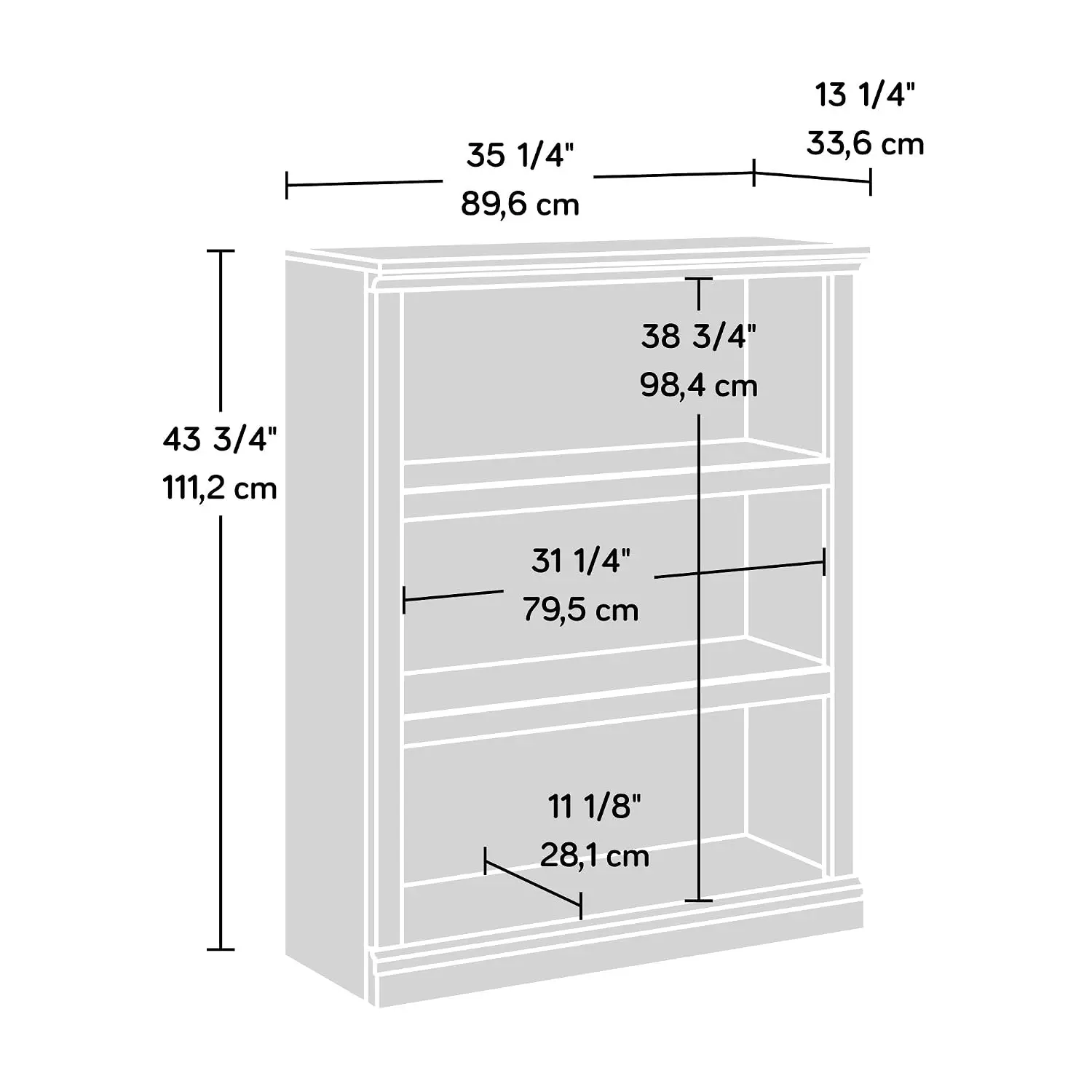 3 Tier Wooden Bookcase Multipurpose Shelf for Home Office & Living Room, White Plank, Customized