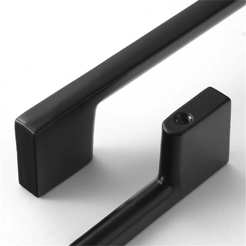 KK&FING 1 PCS Brushed Black Aluminum Furniture Cabinet Door Handles Glass Cabinet Wardrobe Door Drawer Pulls Furniture Hardware