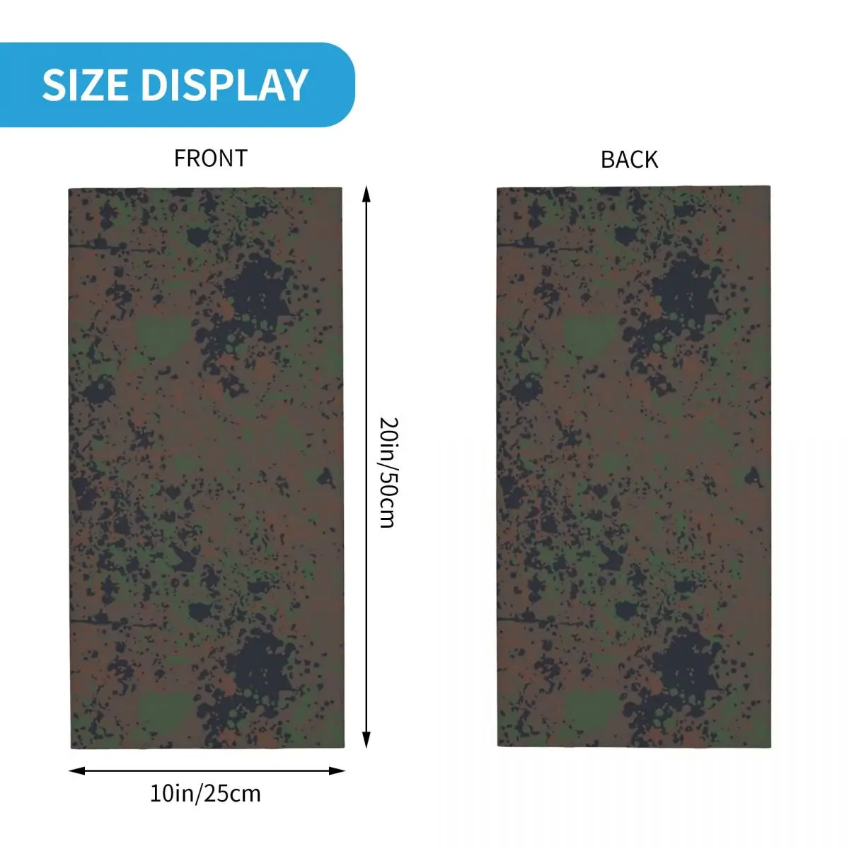 Flecktarn Camouflage Bandana Neck Cover Printed Wrap Scarf Warm Headband Outdoor Sports Unisex Adult Breathable