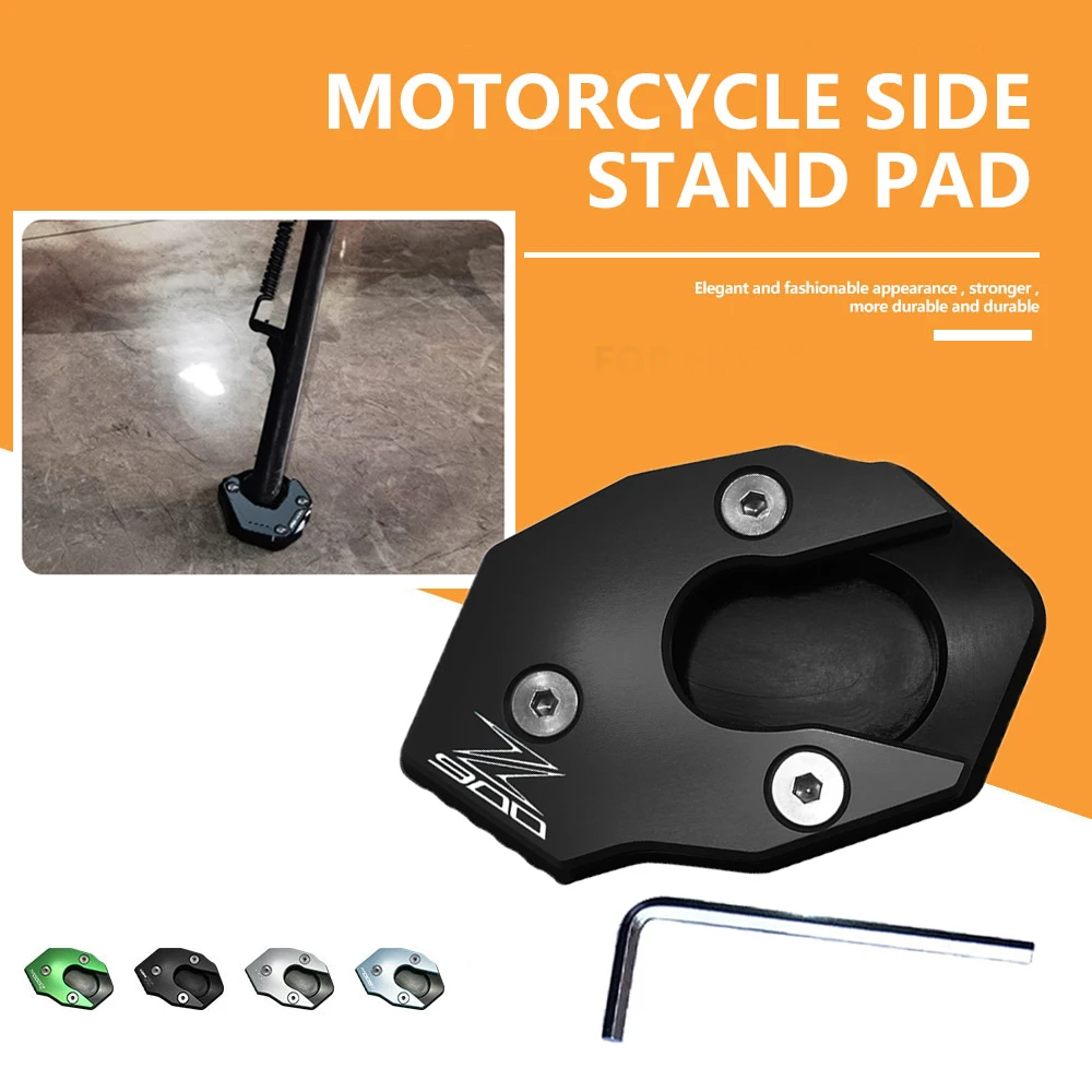 

Motorcycle CNC Aluminum Kickstand Pad Extension Anti-slip Side Support Foot Stand Plate For Kawasaki Z900 2017-2021