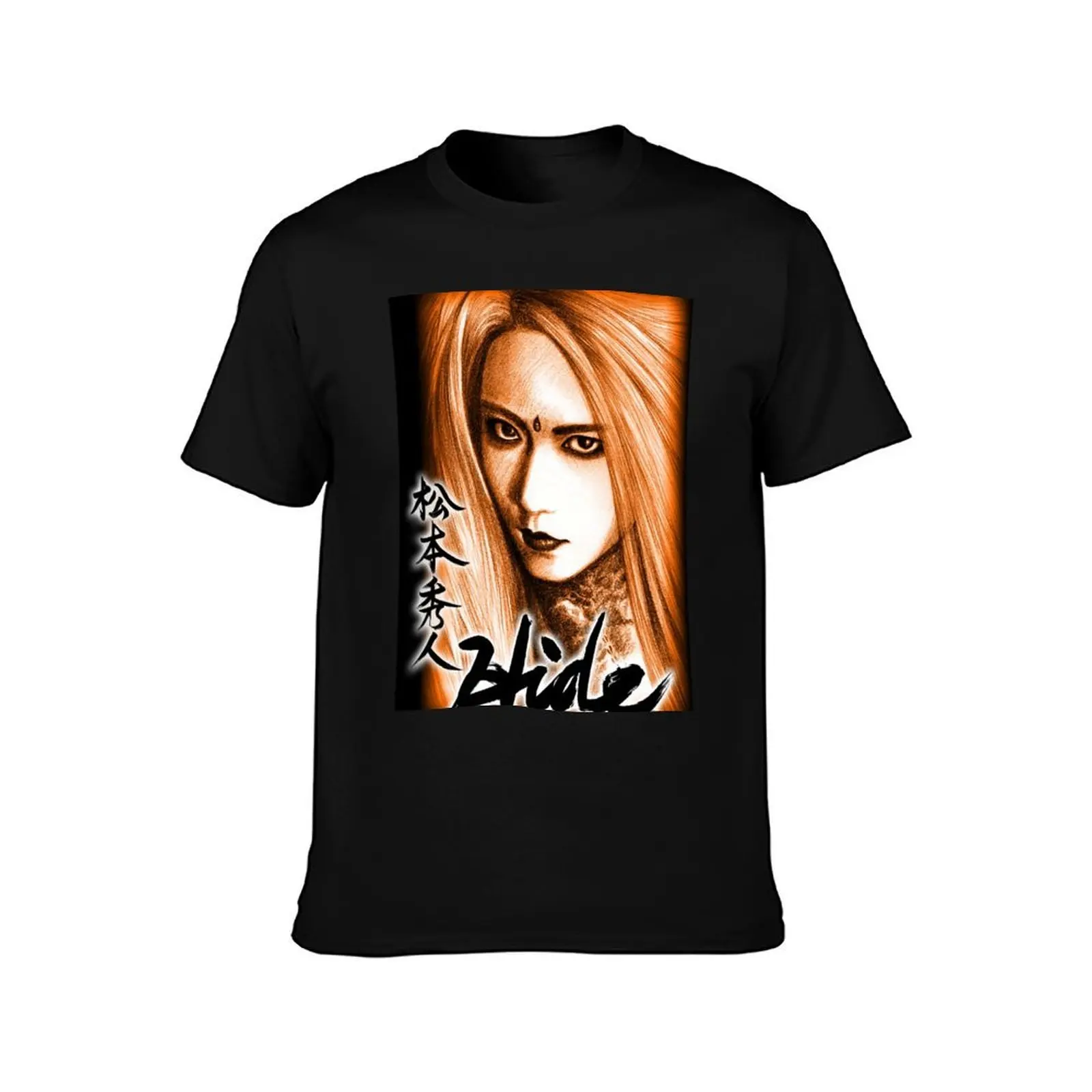 Long hair HIDE(Orange) T-Shirt, Summer Casual Cotton Tee, Oversized Streetwear Tops, Vintage Graphic Print, Unisex Men Women