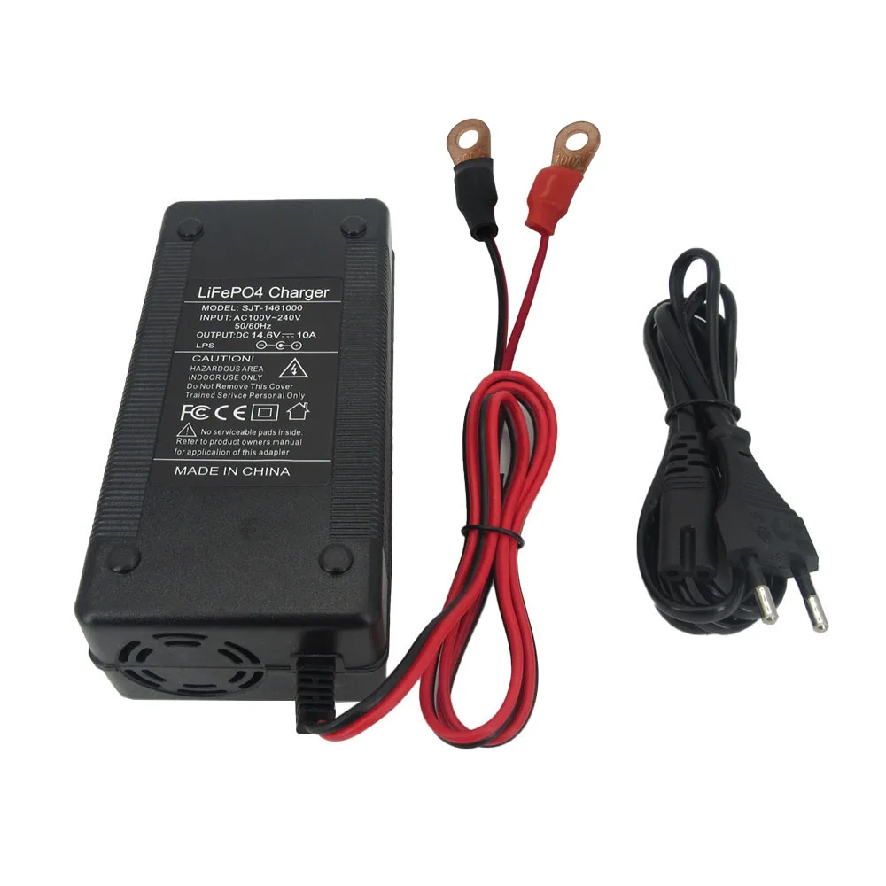 14.6V 10A 15A 20A Lifepo4 Fast Charger 4S 12V 12.8V Iron Phosphate Energy Storage Battery RV Charger Copper Nose M8 Connector