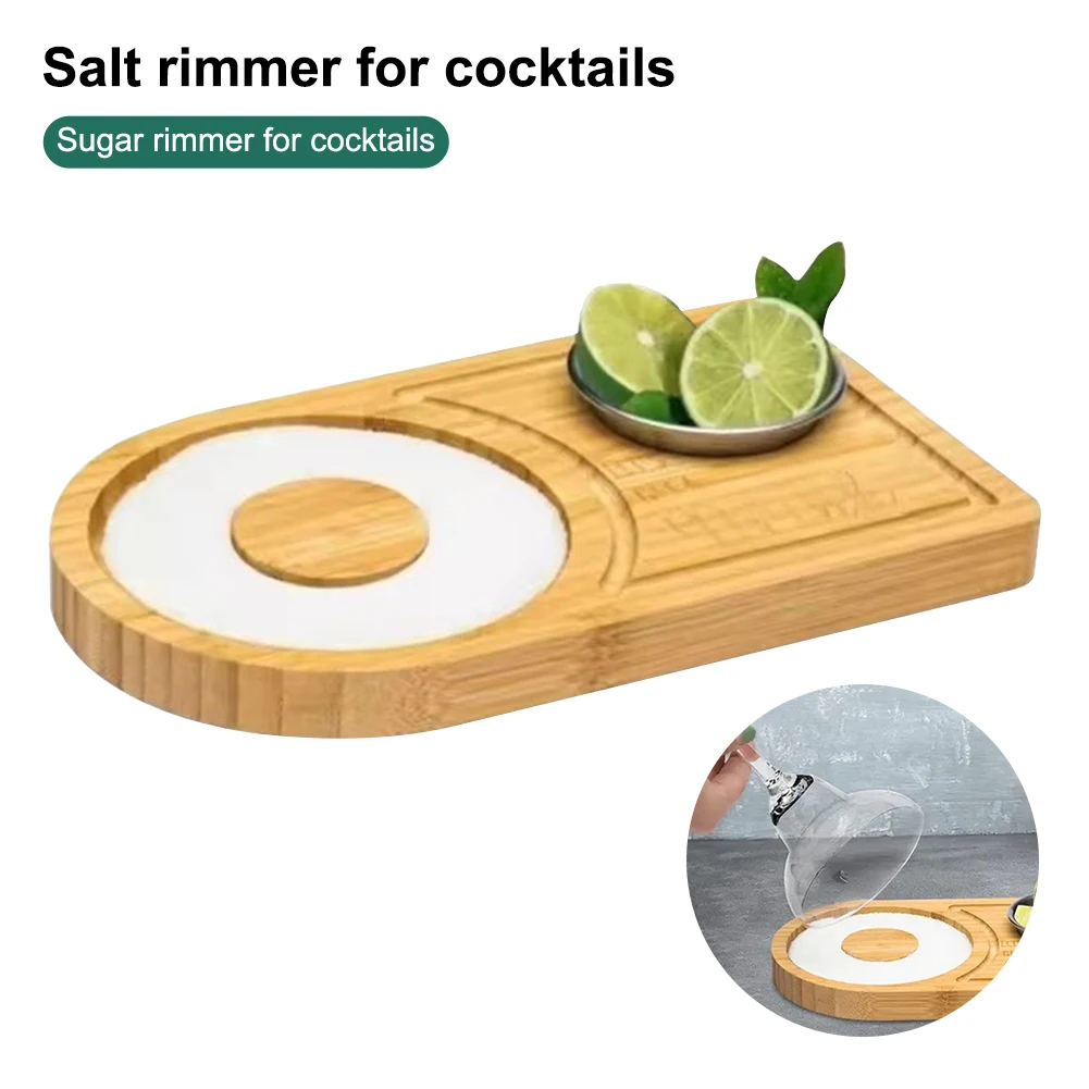 2-in-1 Salt Rimmer for Cocktails With Cutting Board Glass Rimmers For Drinks Bar Accessories Cocktail Set Bartender Kit