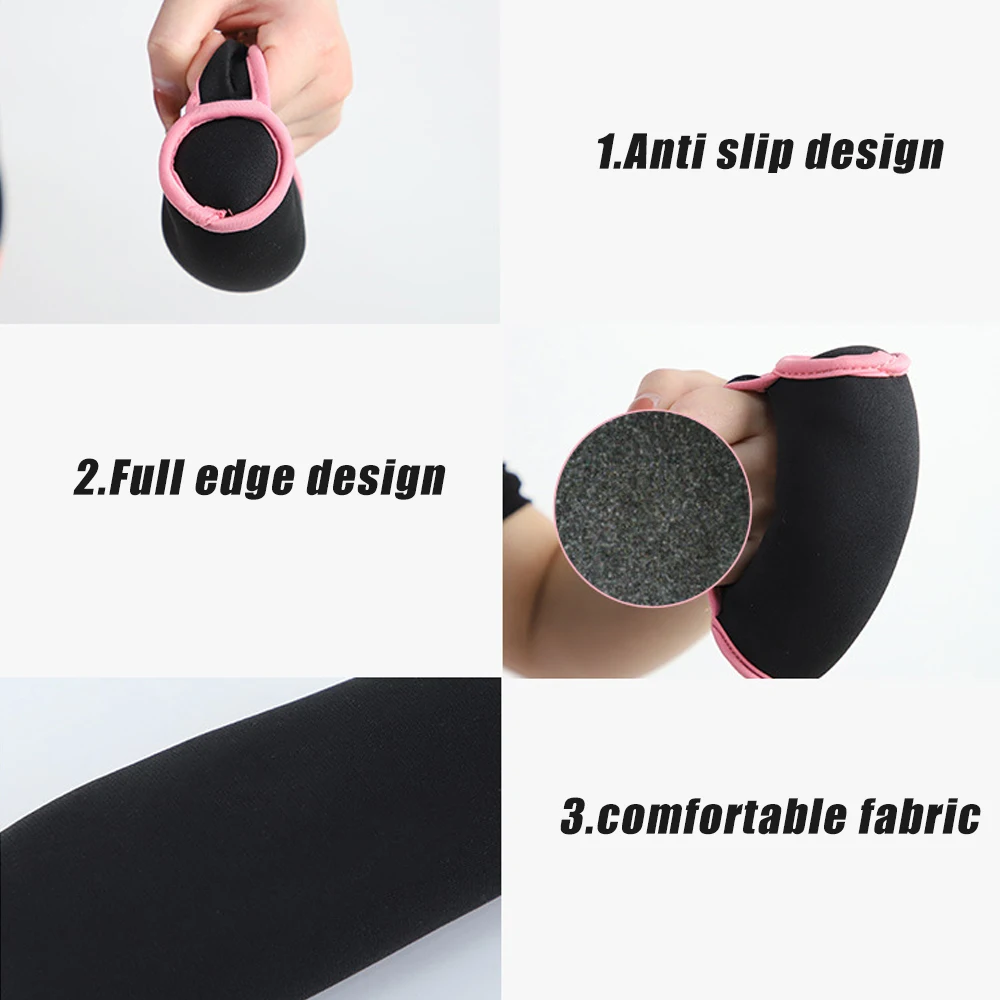 

1Pair Wrist Support Soft Hand Weights Adjustable Straps - 2LB 4LB - Comfortable & Secure Weighted Neoprene Dumbbells with Straps