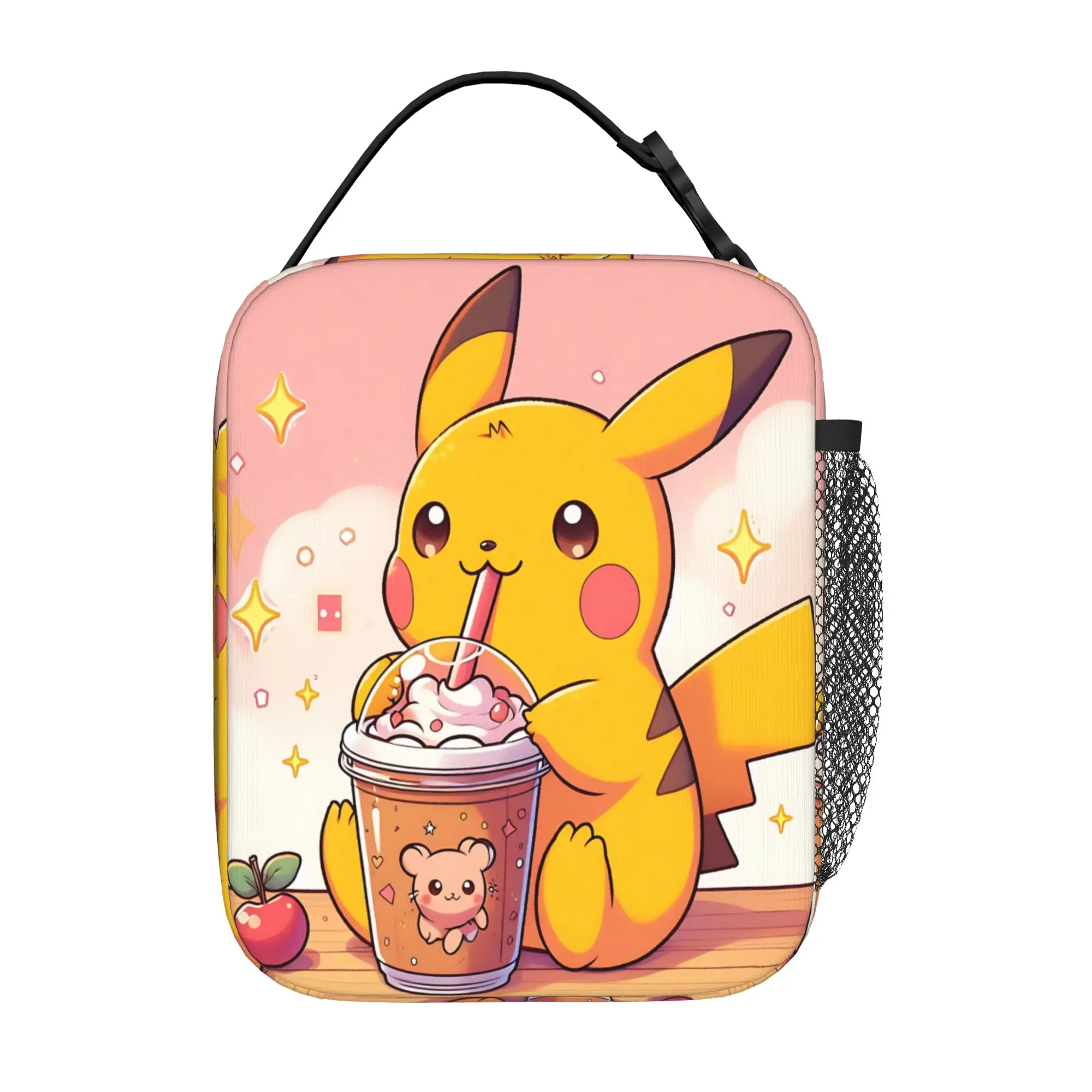 Cartoon Pokemon Theme Large Capacity Thermal Insulation Lunch Bag Meal Pack Rice Bag Pikechu Like Food Storage Picnic Bags Tote