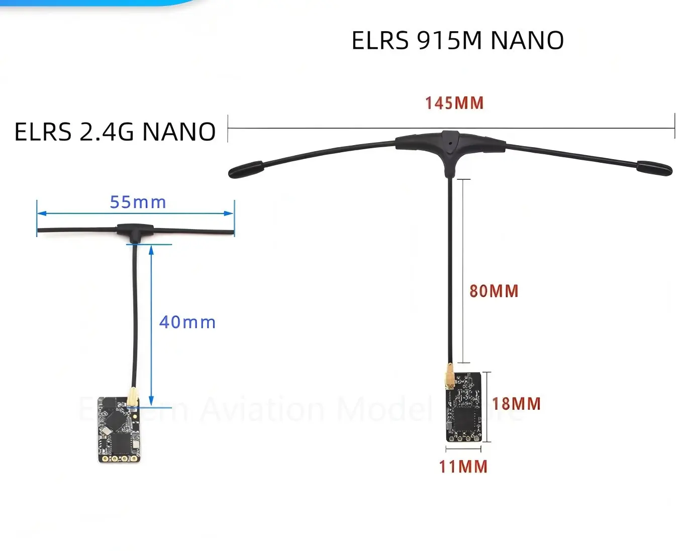 ELRS 915MHz / 2.4GHz NANO ExpressLRS Receiver with T Type Antenna Support Wifi Upgrade for RC FPV Traversing Drones Parts