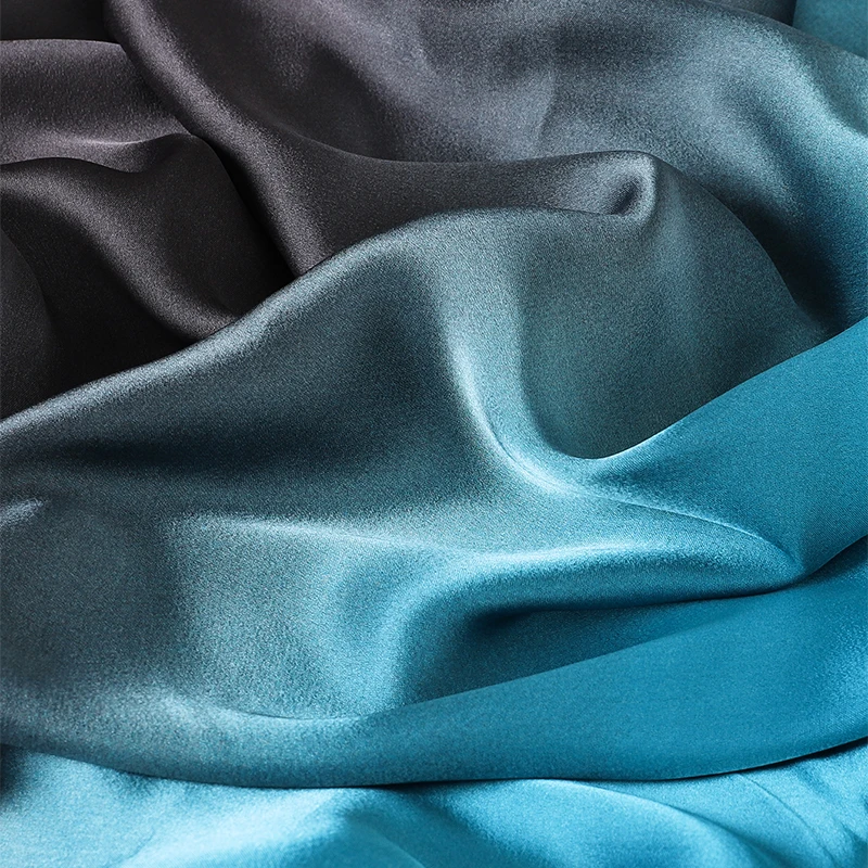 Luxus Farbverlauf Seiden schal Frauen Marke solide Femme Schals Wraps Bandana Kopf Foulard Mode Dame Hijab Hochzeit Poncho – Detail 4