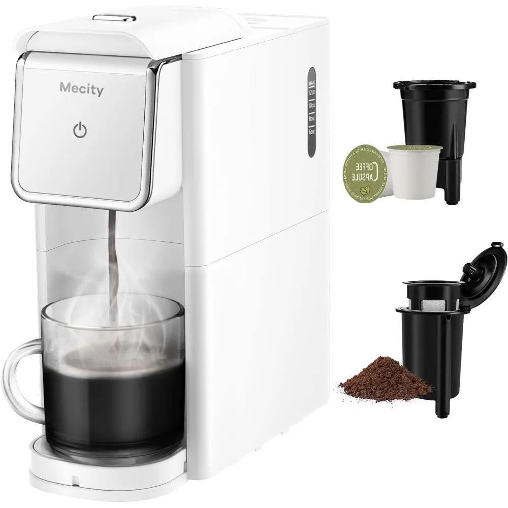 Coffee Maker Mini Single Serve Coffee Machine Compatible with K Cup Capsule,Ground Coffee, Loose Tea ,Coffee Pot, Auto Shut Off