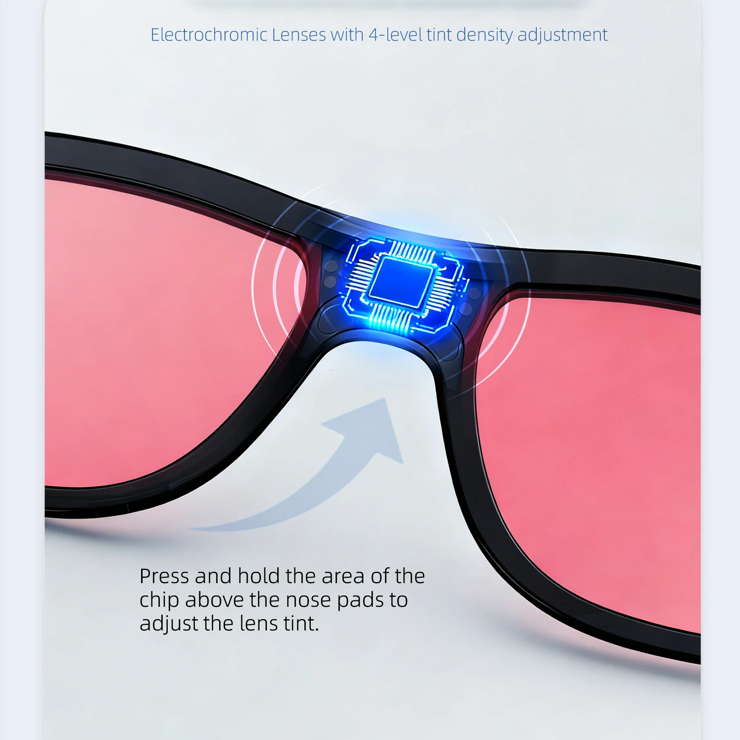 New AI Audio Glasses Electrochromic Lenses Blue Tooth Call Smart Glasses Dual Microphone Noise Reduction Fashion Sunglasses view 5