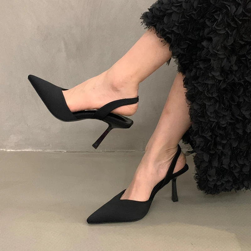 2023 New High Heels Pointed Toe Sexy Sandals Women Shoes Fashion Stilettos Pumps Shoes Party Shallow Dress Slippers Femme Summer