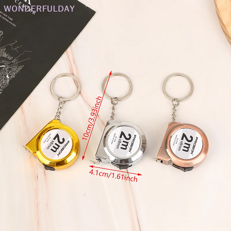 New Mini Small Portable Tape Measure Portable Key Chain 2 M Ruler Household Steel Tape Measure