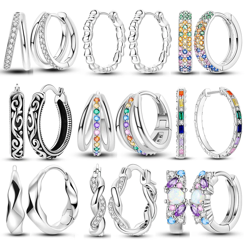 

Серьги из серебра 925 пробы с простыми геометрическими линиями, гипоаллергенные изысканные ювелирные изделия, инкрустированные цирконом, элегантный роскошный стиль для женщин