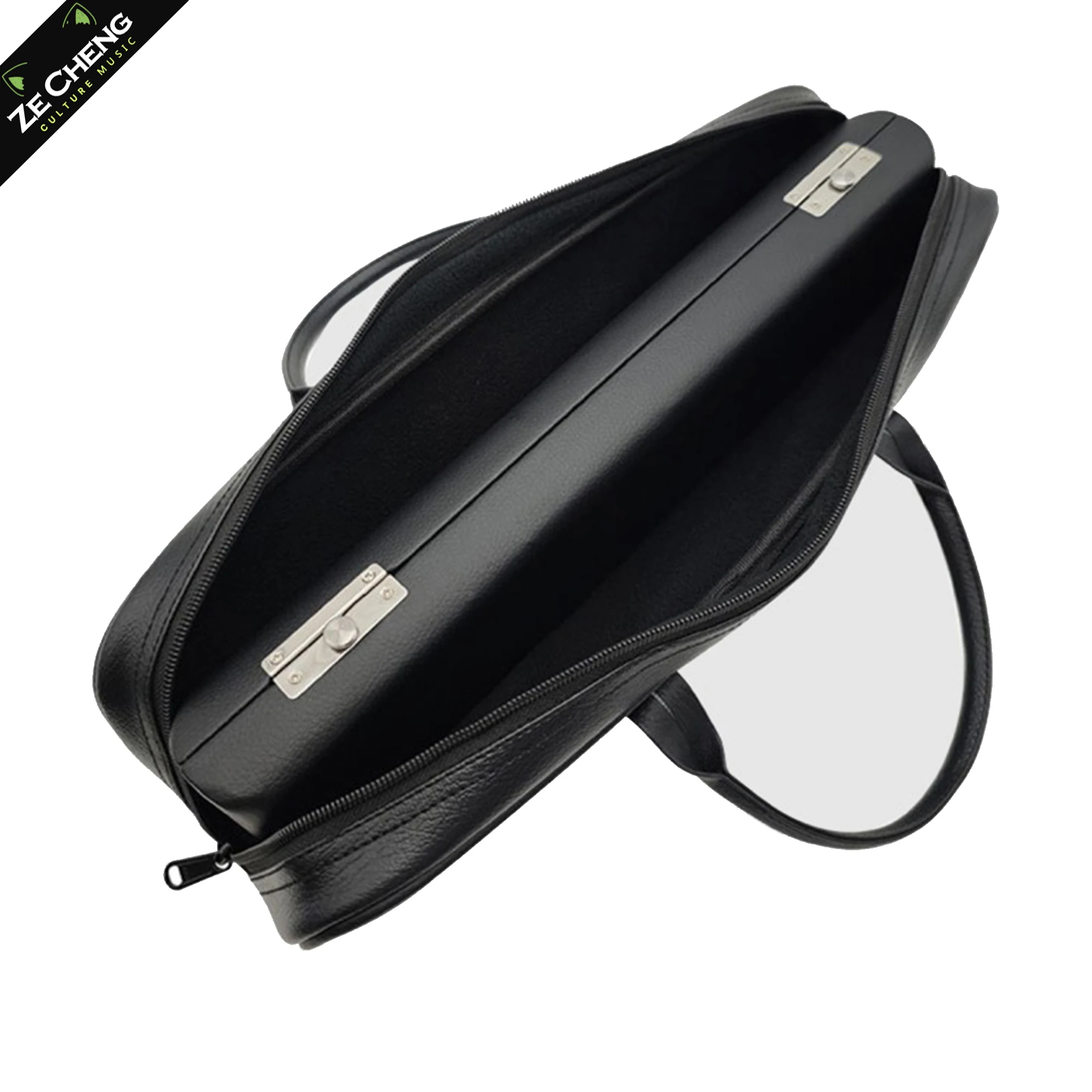 16/17-hole flute storage case Leather wooden accompanying case Carrying case Instrument flute single shoulder soft bag