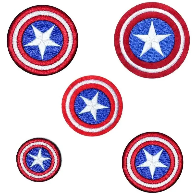 Cartoon Superhero captain America Shield Patches For Clothing Iron On Patch Clothes Patch DIY T-shirt Hat Decoration Clothes