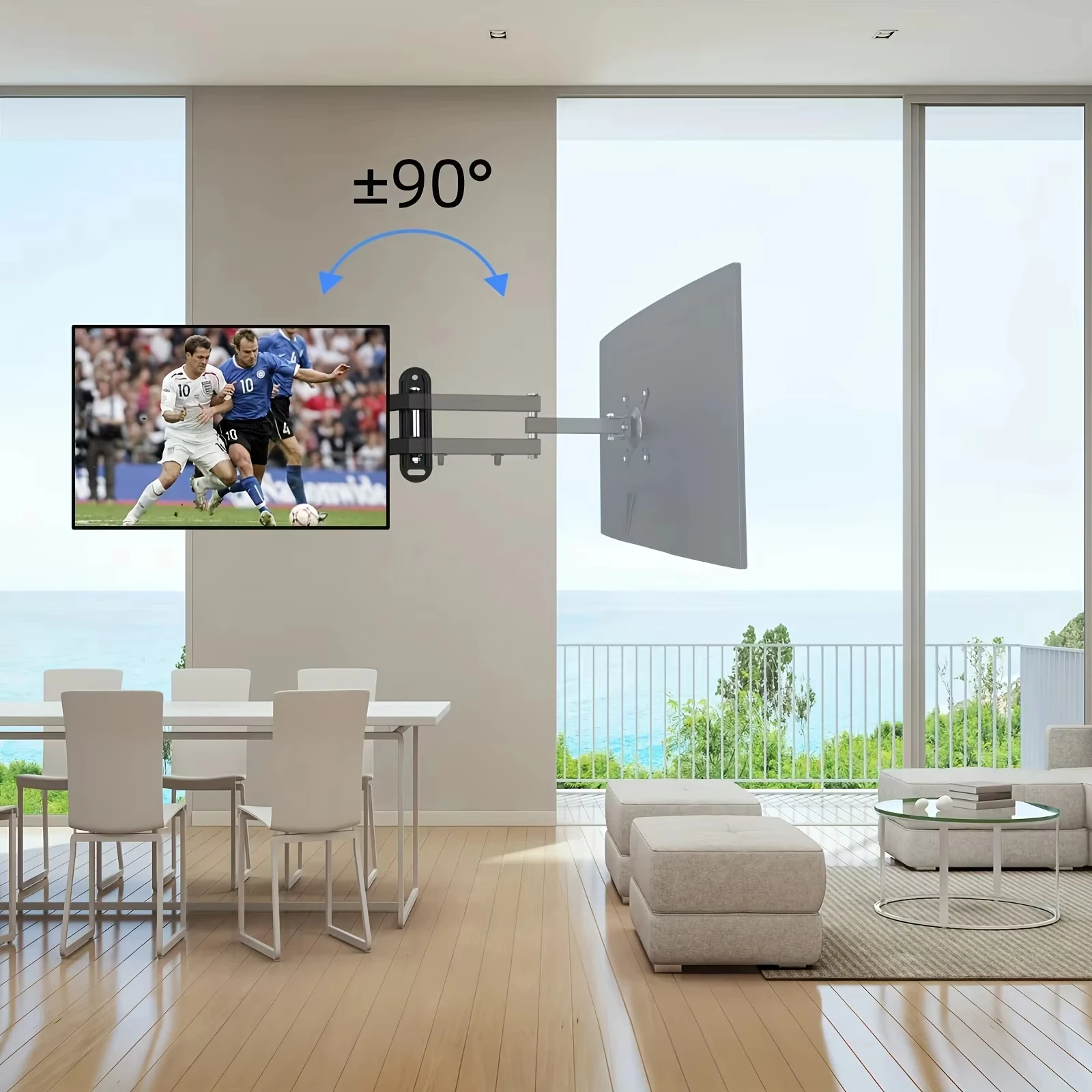 Full Motion TV Wall Mount Brackets Swivel Tilts Articulating Extension, Corner TV Mount for 10-26