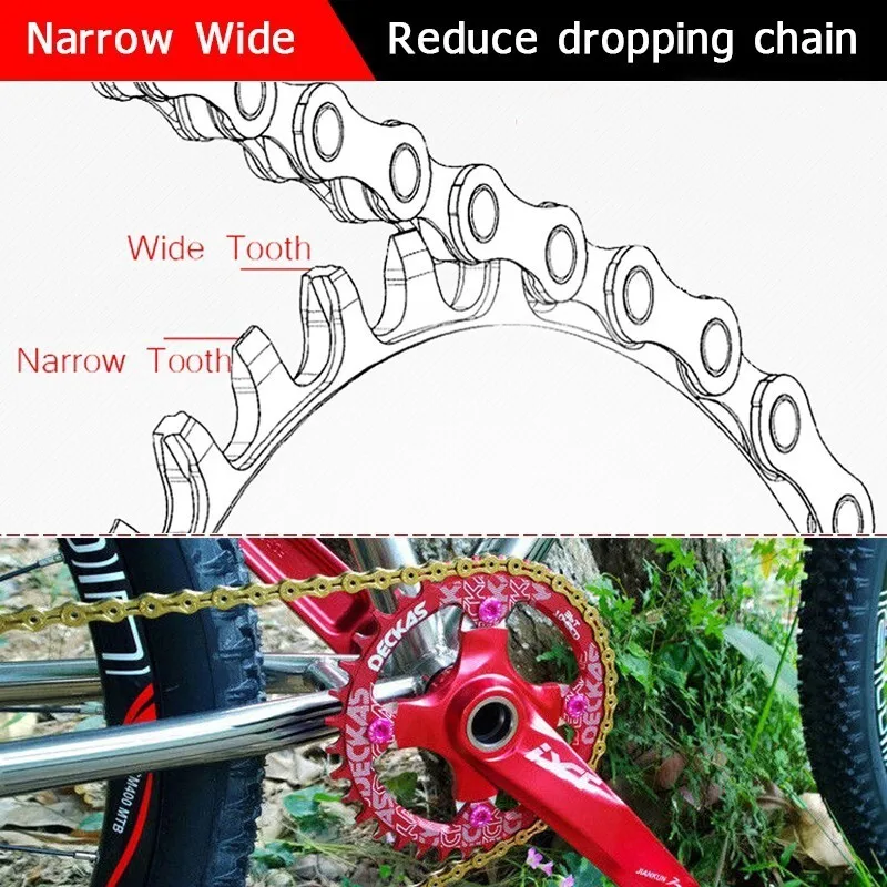 DECKAS 104BCD Tooth Plate Mountain Bike  forShimano M391/M430/M590/M610/M615/M670 Round Narrow Wide Chainring 32T 34T 36T 38T
