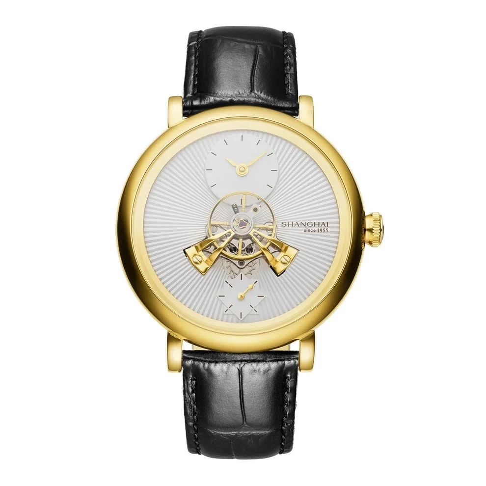 Shanghai Watch Qiong Jing Sky Dome Collection Men's Mechanical Watches Central Flywheel Rotor Automatic Watch 43mm Sapphire F28