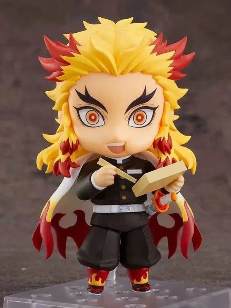 Anime Demon Slayer Rengoku Kyoujurou Q Versione Le parti sono sostituibili Action Figure Modello in PVC Argilla Uomo Decorazione da scrivania Bambola Giocattolo in scatola