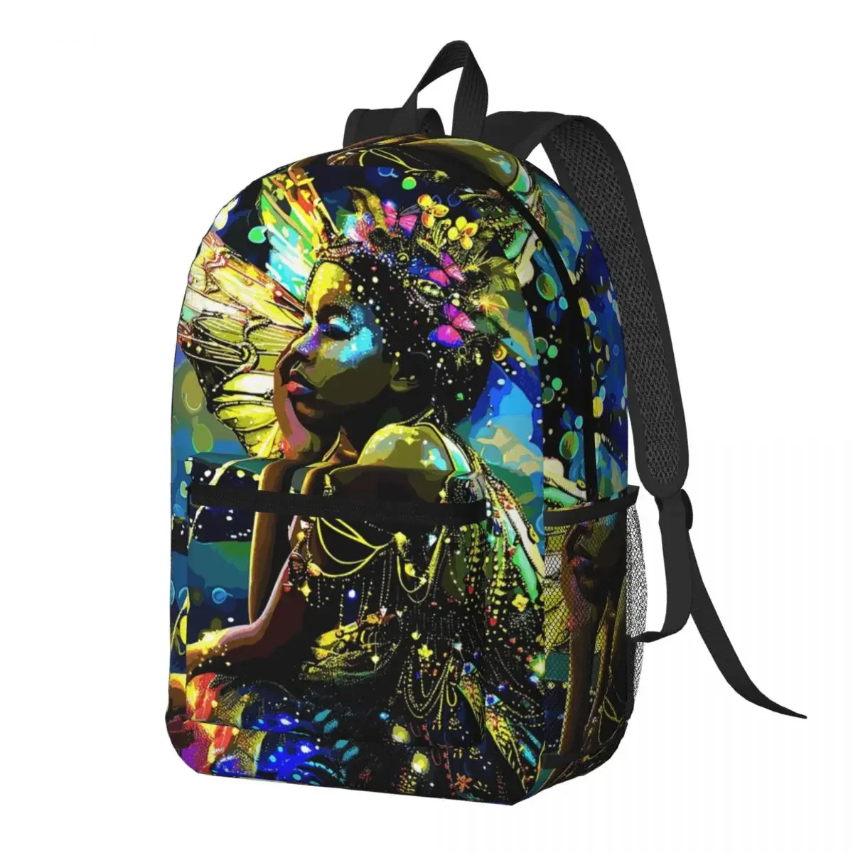 African Enchanted Fairy Backpack Daypack Large Capacity Children BookBag School Bag Shoulder Bags for Men Women
