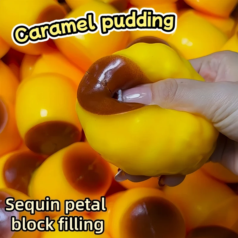 Creative Caramel Pudding Squishy Fidget Toy Building Block Filling No rebound Squeeze Toy Adult Sensory Stress Relief Fidget Toy