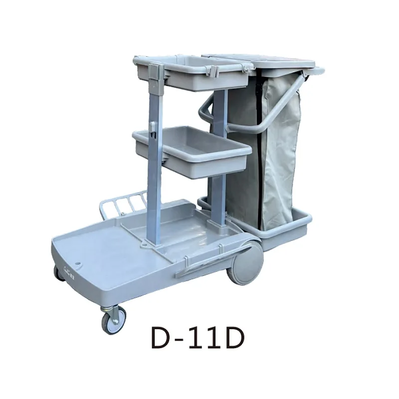 

multi-purpose covered cleaning trolley hotel hospital airport plastic silent cleaning service cart D-11D