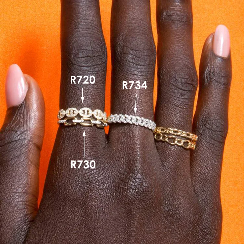Dainty Minimalistischen Stacking Ring Für Frauen Trendy Zirkonia Gold Kristall Finger Zubehör für Weibliche Schmuck Geschenk R737 – Detail 9