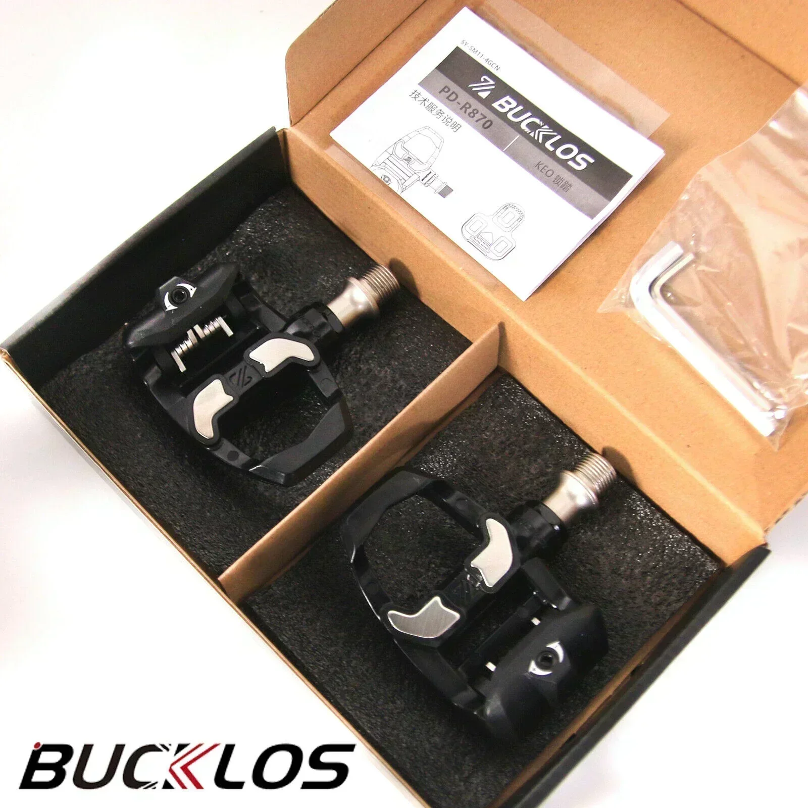 AliExpress NONE BUCKLOS Road Bike Pedals Self-locking Pedal Carbon Bicyle Clipless Pedal with Cleats Ultra-Light Nylon Professional Cycling Part