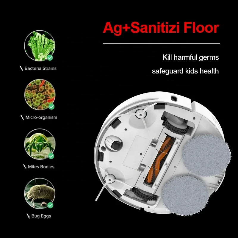 Robot aspirador Airbot L107S, recarga automática, lavado automático en seco a 60 grados, 30 días de limpieza manual