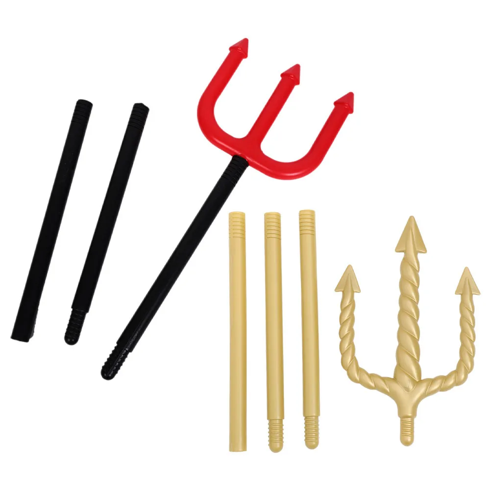 อุปกรณ์ประกอบฉากปาร์ตี้ฮาโลวีน 2 ชิ้น รูปทรงส้อมปีศาจ ทำจากพลาสติก สำหรับคอสเพลย์ งานแฟนซี การแสดงบนเวที เด็กและผู้ใหญ่