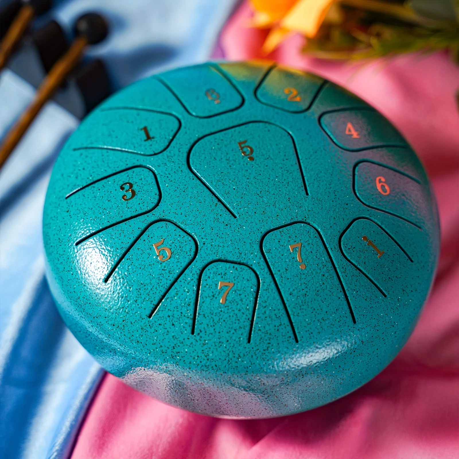 Miwayer Steel Tongue Drum 6 Inch 11 Notes Hollow Drum Music Drum Ethereal Drum Yoga Meditation Drum Percussion Instruments