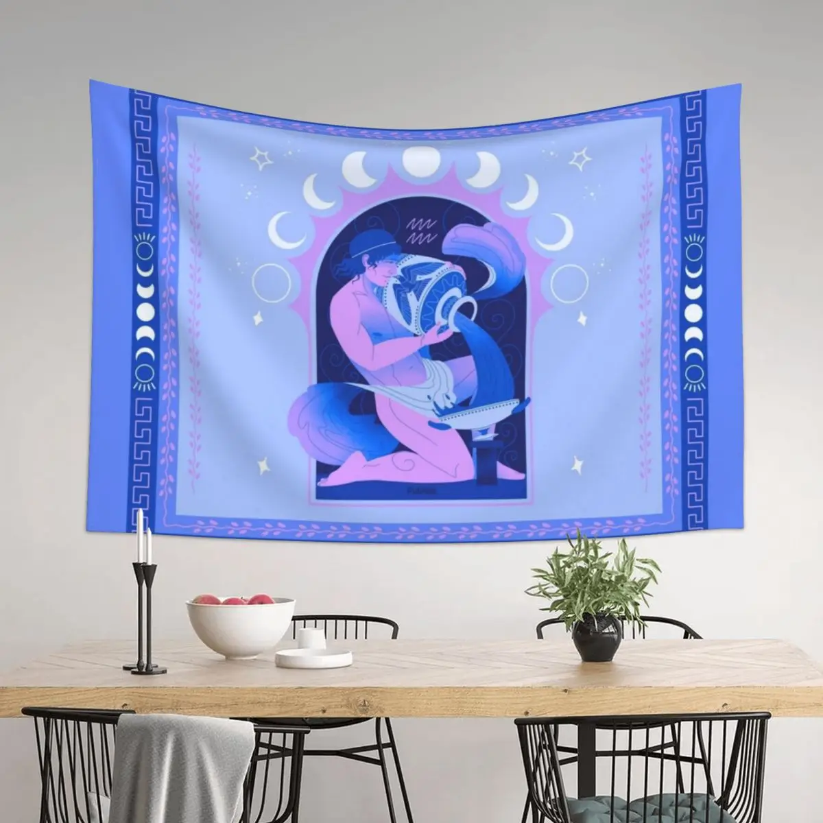

Onyx - Aquarius - Ancient Greek Astrology Series Tapestry Wall Decor Home Decorations Decoration Home Decor Home Tapestry