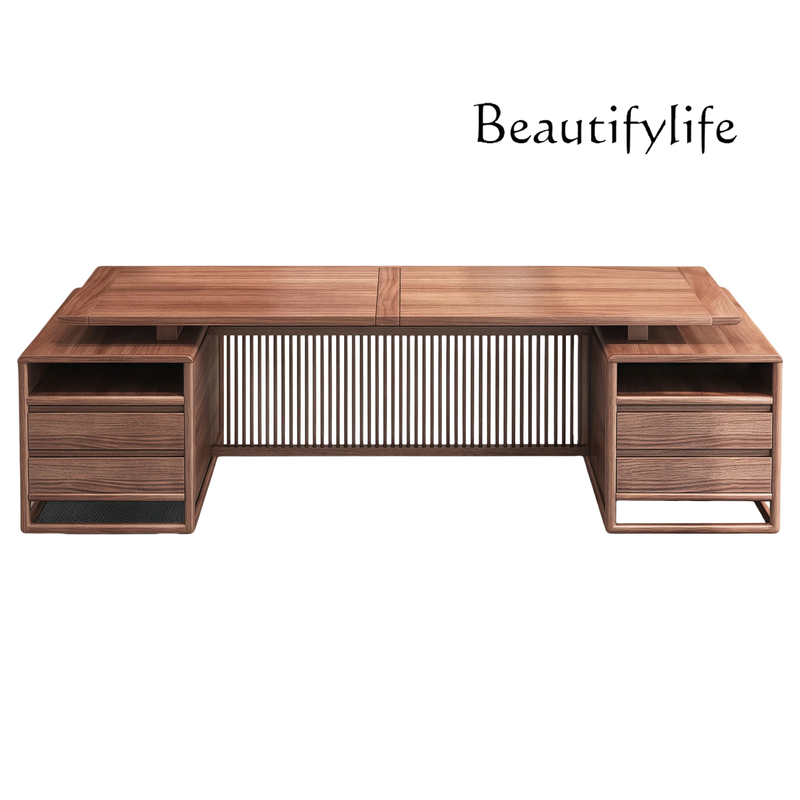 

New Chinese-style solid wood office boss desk, black walnut premium desk, ash wood high-end table