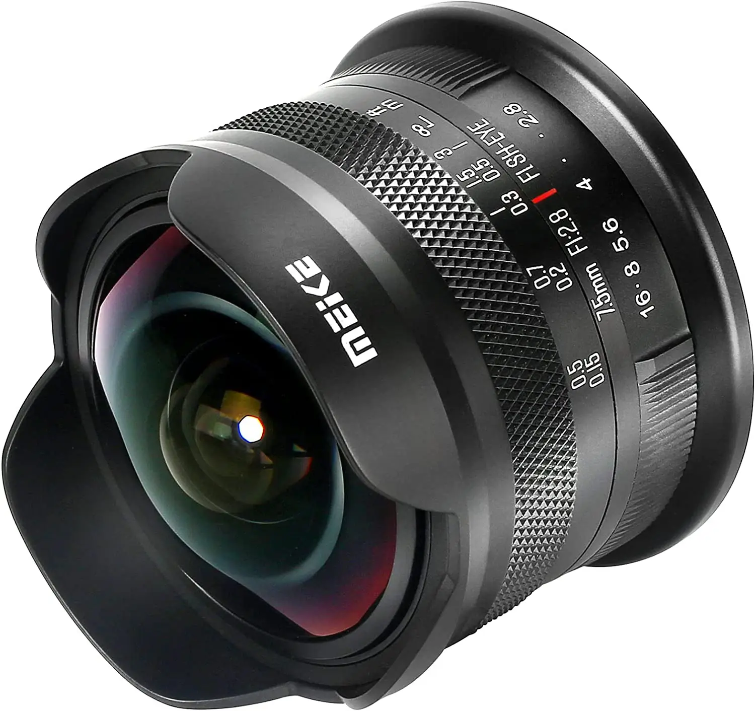 Meike 7.5mm f2.8 Ultra Wide Angle Aps-C Manual Focus Diagonal Fisheye Lens for Fuji M43/X/ Sony E/ Nikon Z/ Canon EFM Mount