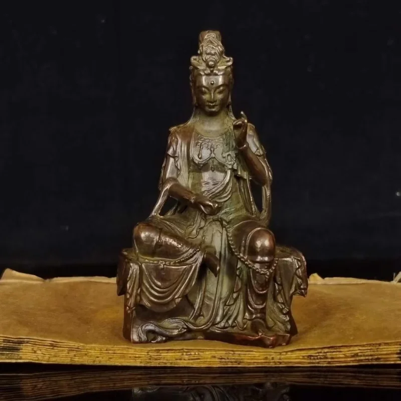 10cm Antique Buddha Statue Collection Free Avalokitesvara Buddha Decoration Water  Moon Kuan-Yin Avalokitesvara Buddha Orna