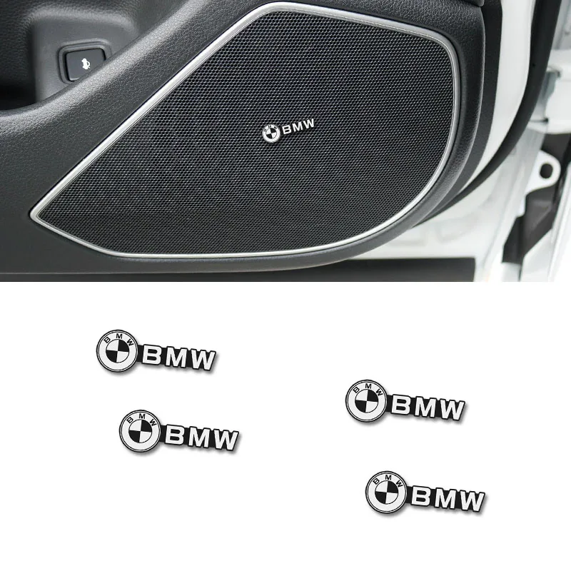 2/4Pcs 3D aluminiowy samochodowy sprzęt Audio głośnik Stereo emblemat naklejka na BMW wydajność F30 F10 E90 F20 E46 E60 E70 E39 E36 E87 E92